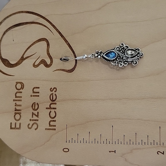 Sterling Silver Topaz Drop Earrings, S925 - Picture 3 of 6